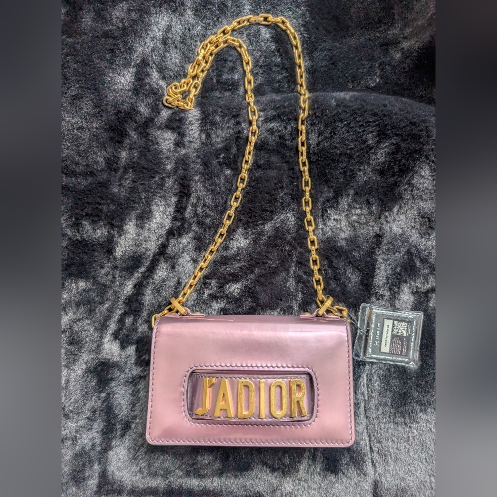 Dior J'Adior Mini Flap Bag Pink Patent Leather